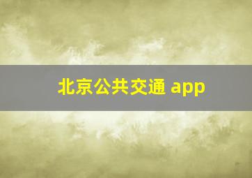 北京公共交通 app